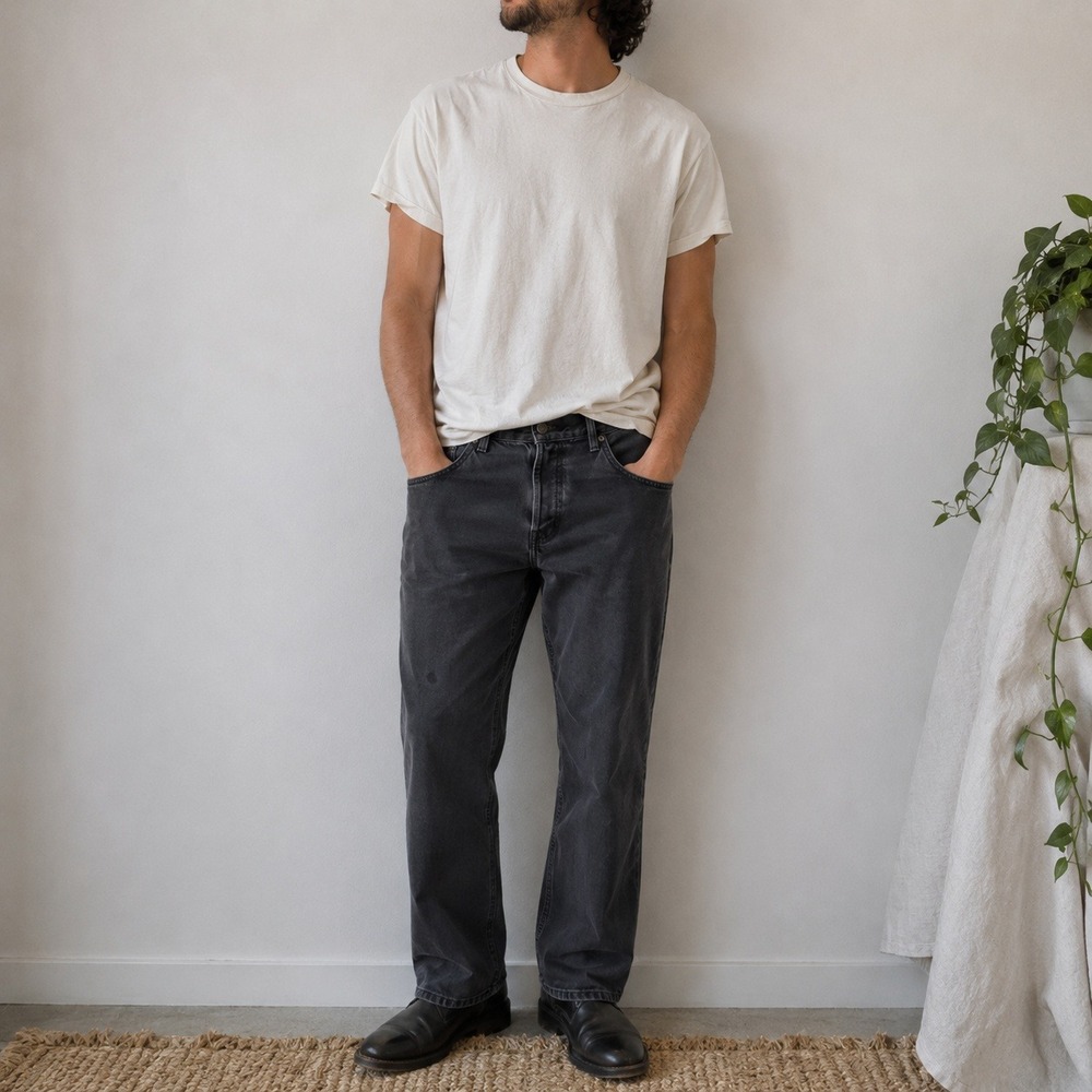COS Mens Pillar Jeans 32x32 Charcoal Grey Denim Straight Leg Minimalist Normcore